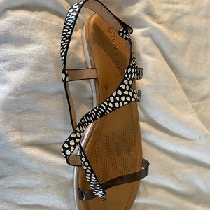 Black and White sandals